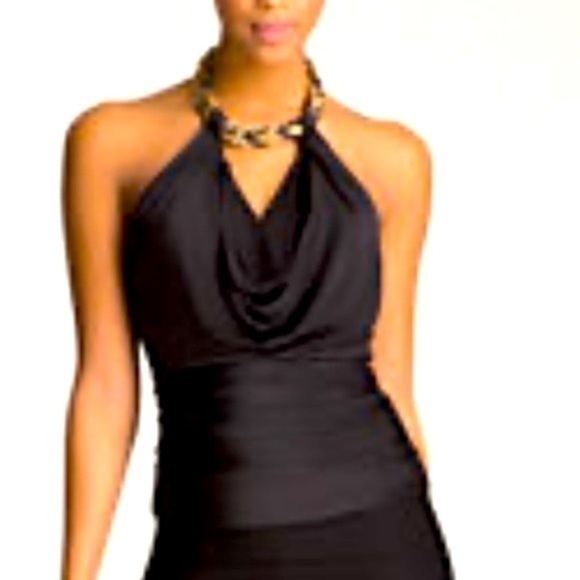 Bebe Necklace Halter Top | Color: Gold/black | Size: S | body icon fit - Picture 2 of 8